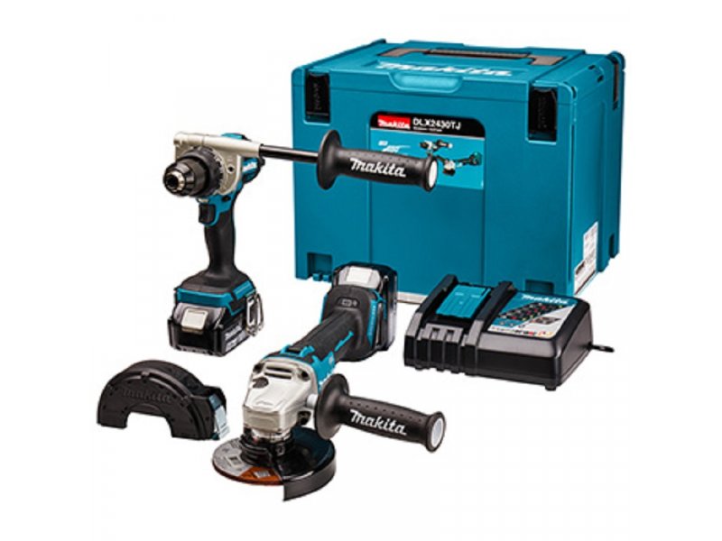 MAKITA Set LXT DDF486 DGA504 BL1850Bx2 DC18RC Makpac