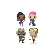 FUNKO Bobble Figure Overwatch POP! 4-Pack - Sombra / Zarya /Junkrat /Mercy (Glow)