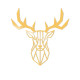 WALLXPERT Zidna dekoracija Deer2 Metal Decor Gold