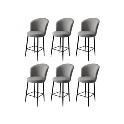 HANAH HOME Set 6 barskih stolica Alte Grey Black