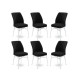 HANAH HOME Set 6 stolica Flex Black White