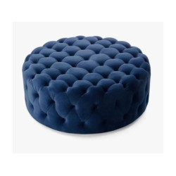 HANAH HOME Tabure Nilka Kapitone Pouffe 70 Dark Blue