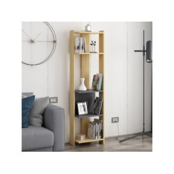 HANAH HOME Polica za knjige Abis Narrow Oak Anthracite