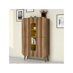 HANAH HOME Višenamenski ormar Mine Walnut Yellow