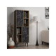 HANAH HOME Višenamenski ormarić Leni Walnut Black Marble