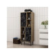 HANAH HOME Višenamenski ormarić Leni Walnut Black Marble