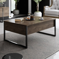 HANAH HOME Sto za dnevnu sobu Luxe Walnut Black