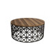 HANAH HOME Sto za dnevnu sobu Selin Metal Ferforje Walnut