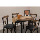 HANAH HOME Trpezarijski sto i stolice Oliver Black Walnut