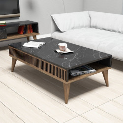 HANAH HOME Sto za dnevnu sobu Milan Walnut Black