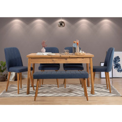 HANAH HOME Trpezarijski sto i stolice Santiago Atlantic Dark Blue