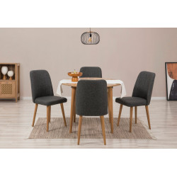 HANAH HOME Trpezarijski sto i stolice Vina 1053 Atlantic Pine Anthracite