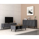 HANAH HOME Set za dnevnu sobu Draw Anthracite Walnut