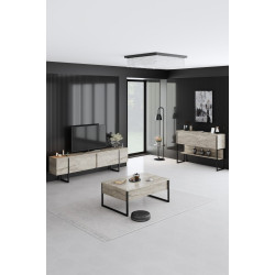 HANAH HOME Set za dnevnu sobu Luxe Set Travertine Black