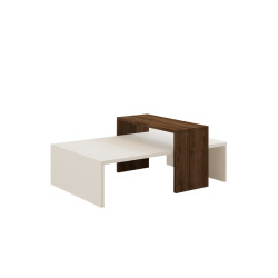 HANAH HOME Sto za dnevnu sobu Glow White Walnut