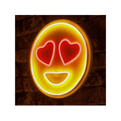 WALLXPERT Zidna LED dekoracija Love Smile RedYellow