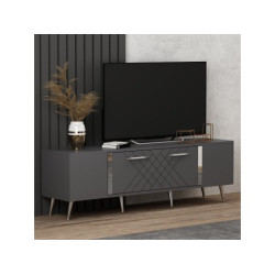 HANAH HOME TV polica Detas Anthracite Silver