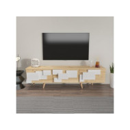 HANAH HOME TV polica 3 D Oak White