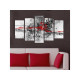 WALLXPERT Slika iz 5 delova SILVER AND RED 5PMDF 18