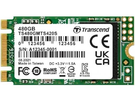 TRANSCEND 480GB, M.2 2242, PCIe Gen3x4, NVMe SSD (TS480GMTS420S)