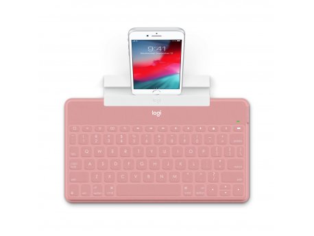 LOGITECH Tastatura Keys-to-go Ultra-light, Ultra-Portable Bluetooth za iPhone, iPad, Apple TV i Mac - roze - UK