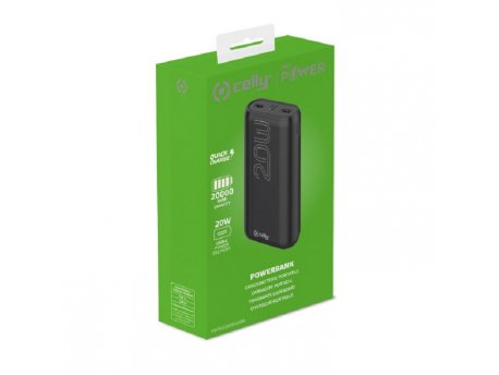 CELLY Powerbank EVO od 20000mAh/ Crna ( PBPD20000EVOBK)