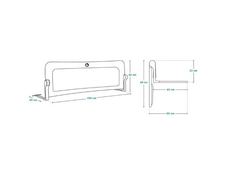 LIONELO Zaštitna ogradica za krevet Eva, Siva