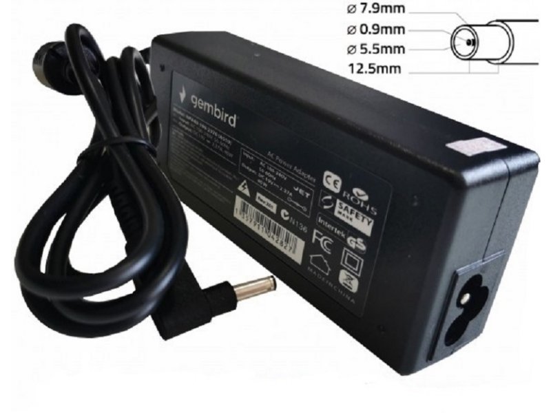 GEMBIRD NPA90-200-4500 (IB06) punjač za laptop 90W-20V-4.5A, 7.9x5.5mm yellow PIN (1024) 38966 cena