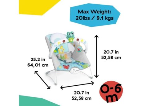 KIDS II Baby einstein muzička ležaljka KICK TO IT NEPTUNE™ 0-6M (MAX 9KG)