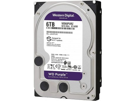 WD Hard Disk Video Surveillance 6TBCMR, 3.5'', 256MB, SATA 6Gbps (WD64PURZ)