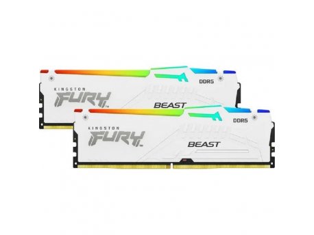 KINGSTON DIMM DDR5, 32GB (2x16), 5.200MHz, FURY Beast White RGB XMP (KF552C40BWAK2-32)