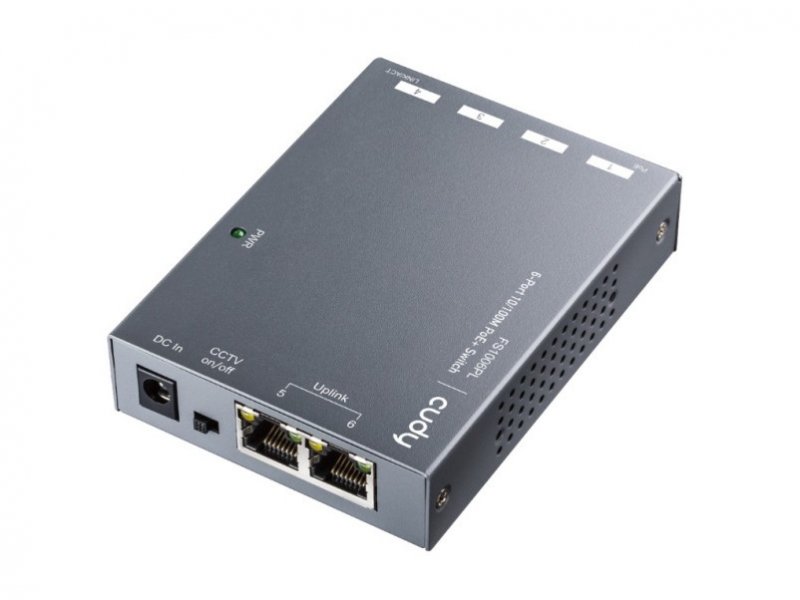 CUDY FS1006PL 6-Port 10/100M PoE+ Switch, 60W external, max 32W/PoE, UPLINK, 250m, 4KV protection cena