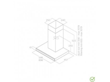 ELICA Aspirator ADELE BL MAT /A/ 90 GFB (ADELE BLMAT/A/9G)