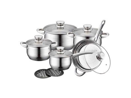 ROYALTY RL1232-12 ŠERPE SA POKLOPCEM SET 12 DELOVA INOX