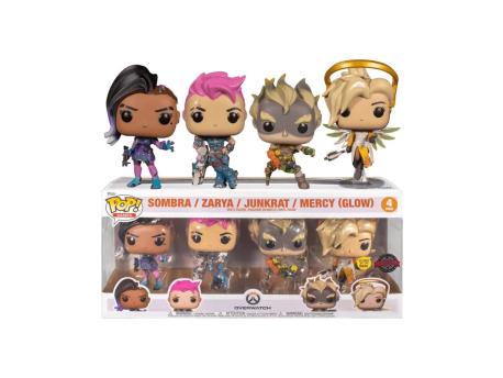 FUNKO Bobble Figure Overwatch POP! 4-Pack - Sombra / Zarya /Junkrat /Mercy (Glow)