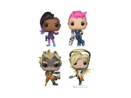 FUNKO Bobble Figure Overwatch POP! 4-Pack - Sombra / Zarya /Junkrat /Mercy (Glow)