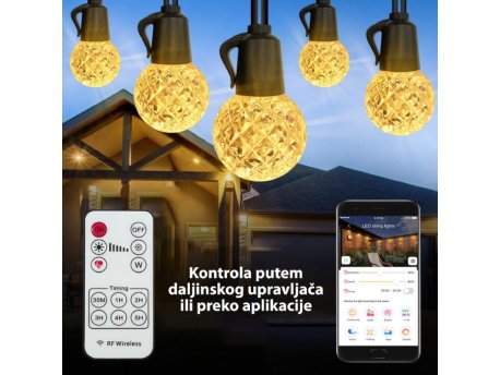 ELEMENTA LED svetleći niz 15m, 20 sijalica (SNZ-20WW/15M-DC)