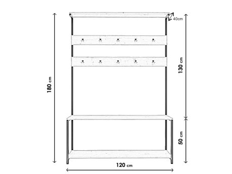 HANAH HOME Čiviluk Portmanto Ava L1303