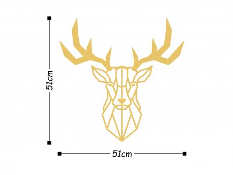 WALLXPERT Zidna dekoracija Deer2 Metal Decor Gold