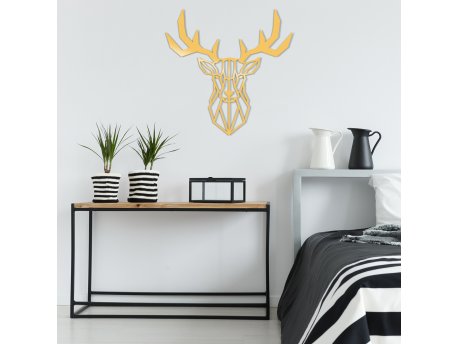 WALLXPERT Zidna dekoracija Deer2 Metal Decor Gold