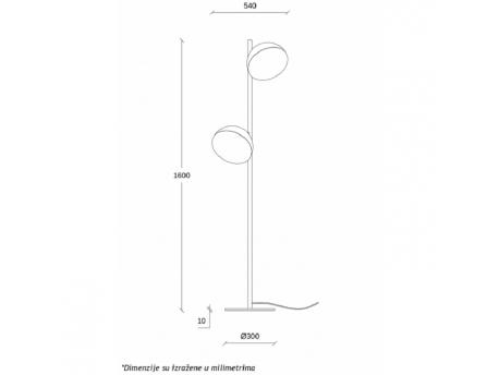 ARIA 31 Podna lampa 20W 3000K Crna