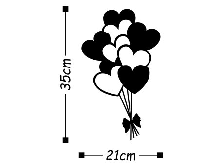 WALLXPERT Zidna dekoracija Balloons Black