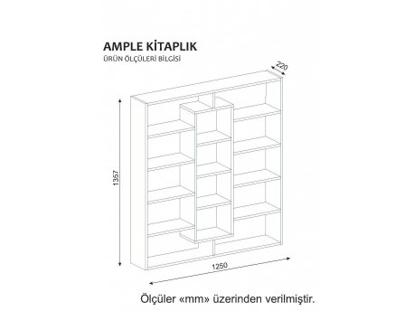 HANAH HOME Polica za knjige Ample Red White