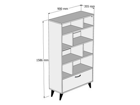 HANAH HOME Polica za knjige KTB0202