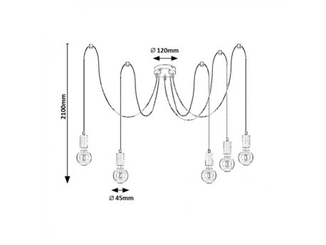 RABALUX Dollien 72075 E27 5 x 60 W Visilica