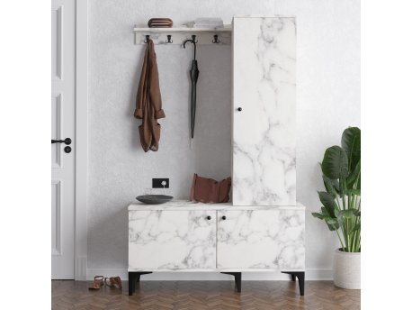 HANAH HOME Cipelarnik sa čivilukom Lex Carrara Marble