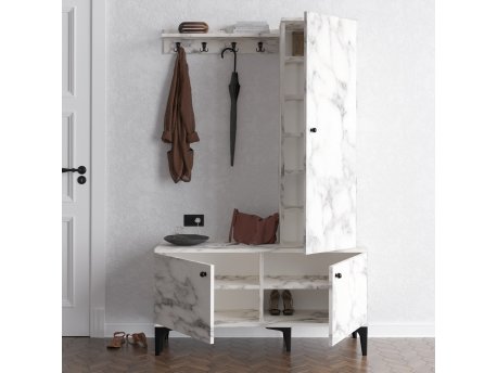 HANAH HOME Cipelarnik sa čivilukom Lex Carrara Marble