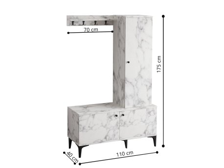 HANAH HOME Cipelarnik sa čivilukom Lex Carrara Marble