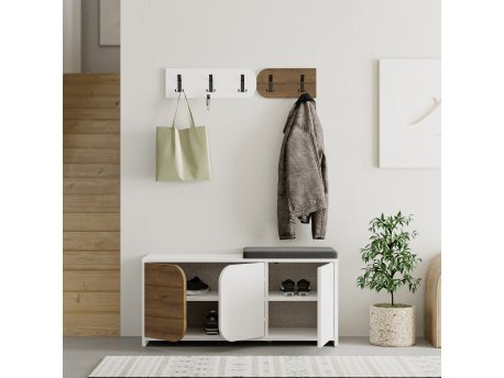 HANAH HOME Cipelarnik sa čivilukom Moni Shoe Cabinet Hanger White Hitit