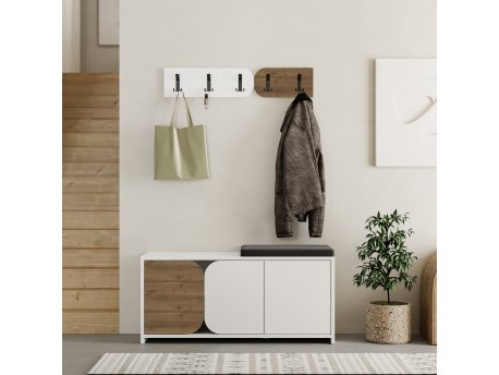 HANAH HOME Cipelarnik sa čivilukom Moni Shoe Cabinet Hanger White Hitit